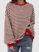 Striped Round Neck Long Sleeve T-Shirt