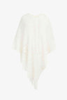 Pearl Trim Fringe Hem Poncho