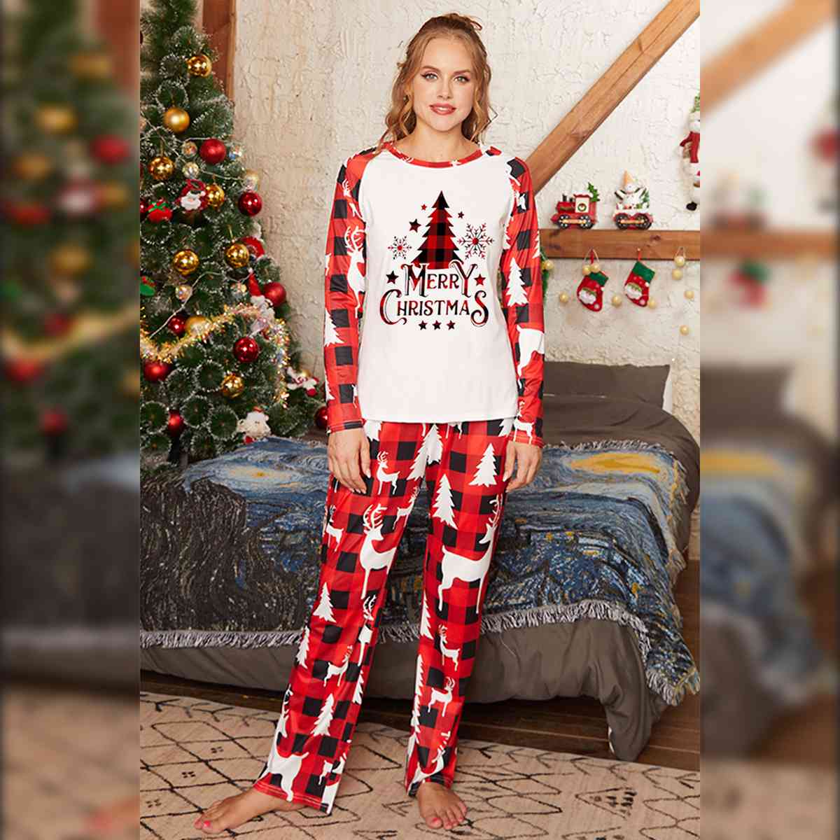 MERRY CHRISTMAS Graphic Top and Pants Set