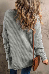 Open Front Long Sleeve Cardigan with Pockets