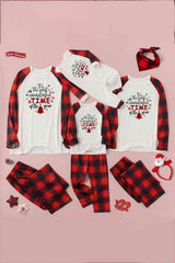 Slogan Graphic Top and Plaid Pants Set