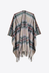 Plaid Fringe Detail Polyester Scarf