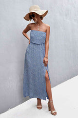 Strapless Split Maxi Dress