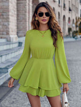 Round Neck Layered Mini Dress