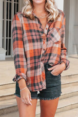 Plaid Pocketed Button Up Shirt