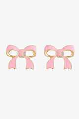 Bow-Shaped Zinc Alloy Earrings