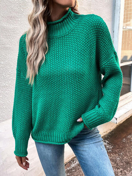 Roll Hem Drop Shoulder Sweater