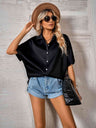 Button Front Dolman Sleeve Shirt