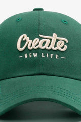 CREATE NEW LIFE Adjustable Cotton Baseball Cap