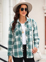 Plaid Collared Neck Button Up Jacket