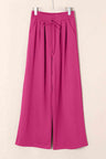 Lace-Up Wide Leg Pants with Pockets
