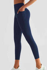 Wide Waistband Sports Leggings with Pockets