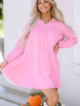 Ruched Long Sleeve Mini Dress