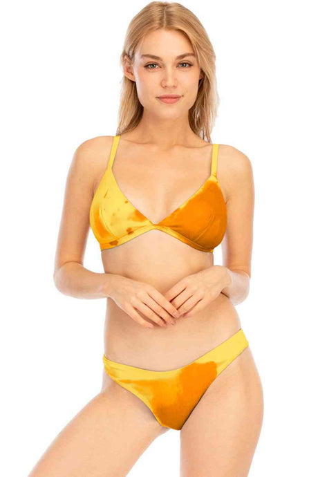 Tie-Dye Adjustable Strap Bikini Set