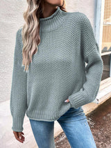 Roll Hem Drop Shoulder Sweater