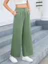 Buttoned Relax Fit Long Pants with Pockets