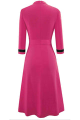 Round Neck Three-Quater Sleeve Dress