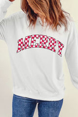 MERRY Round Neck Dropped Shoulder Sweatshirt