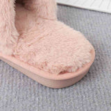 Faux Fur Crisscross Strap Slippers