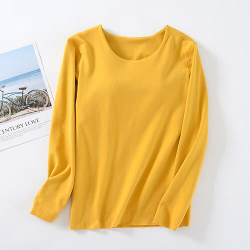 Round Neck Long Sleeve Lounge Top