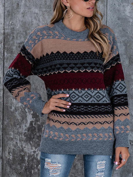 Dropped Shoulder Round Neck Sweater