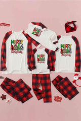 MERRY CHRISTMAS Graphic Top and Plaid Pants Set