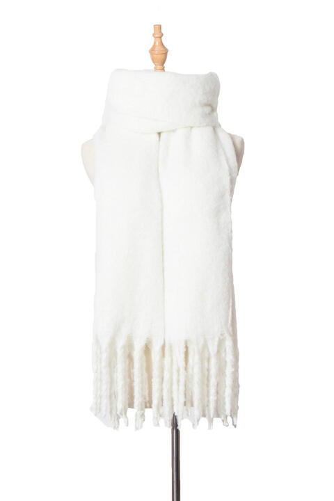 Fringe Detail Polyester Scarf