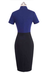 Round Neck Short Sleeve Pencil Dress