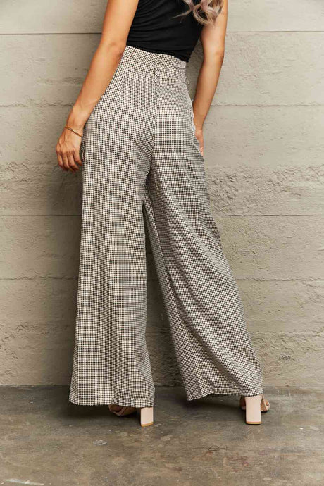 Plaid Wide Leg Pants