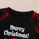 MERRY CHRISTMAS Graphic Top and Plaid Pants Set