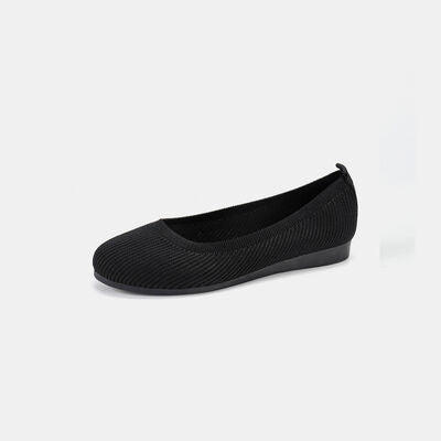 Round Toe Knit Ballet Flats