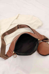 PU Leather Sling Bag with Small Purse