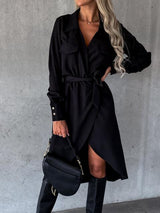 Collared Tie Waist Dress