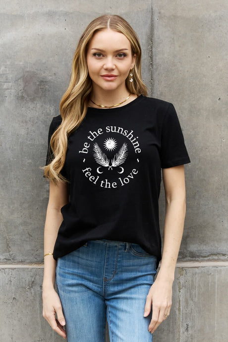 Simply Love Simply Love Full Size BE THE SUNSHINE FEEL THE LOVE Graphic Cotton Tee