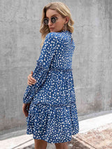 Printed Long Sleeve Tiered Dress