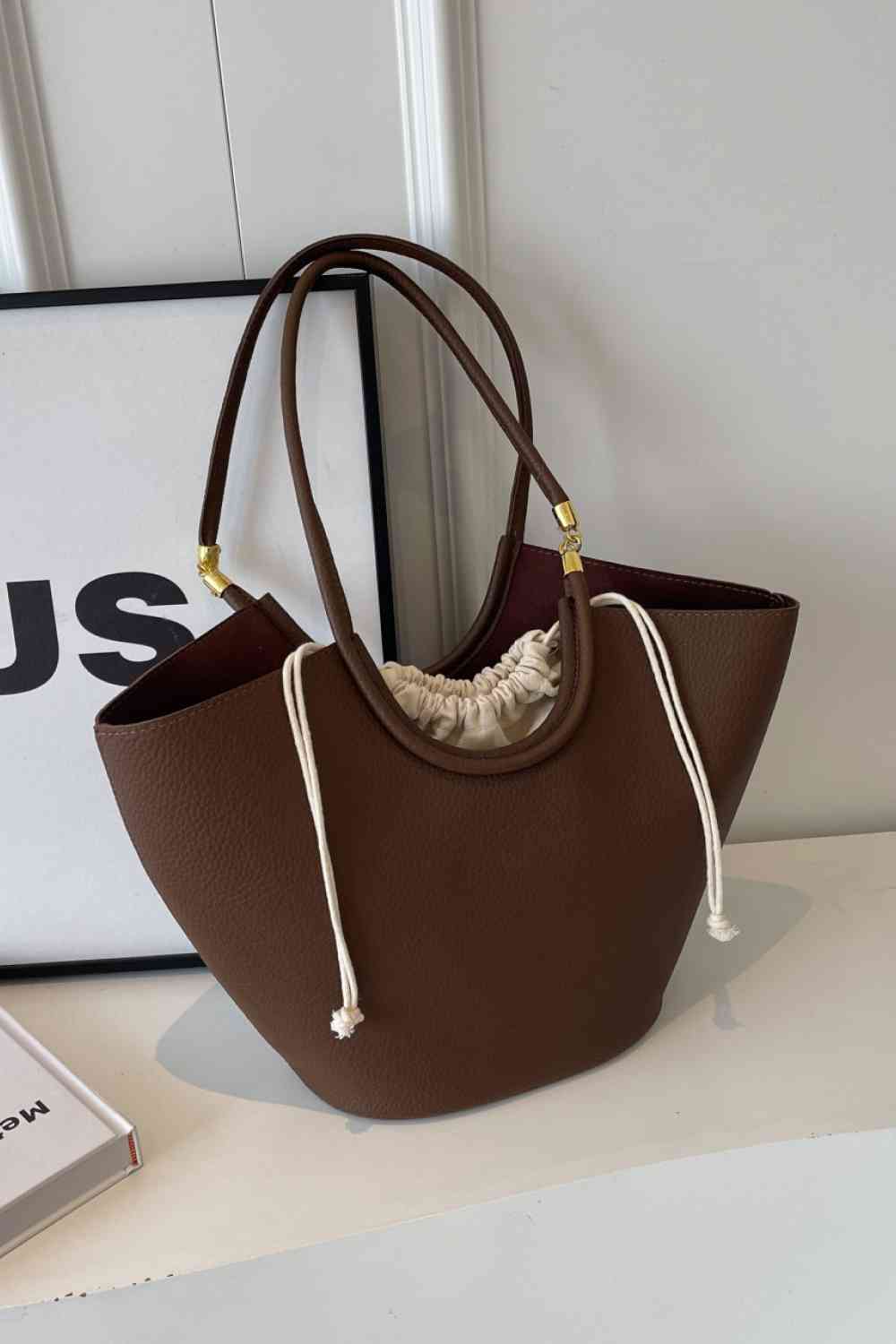 PU Leather Drawstring Handbag