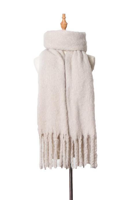 Fringe Detail Polyester Scarf