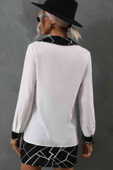 Printed Collared Neck Long Sleeve Shirt