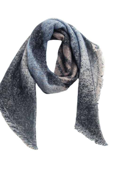 Raw Hem Polyester Scarf