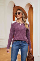 Round Neck Ribbed Top