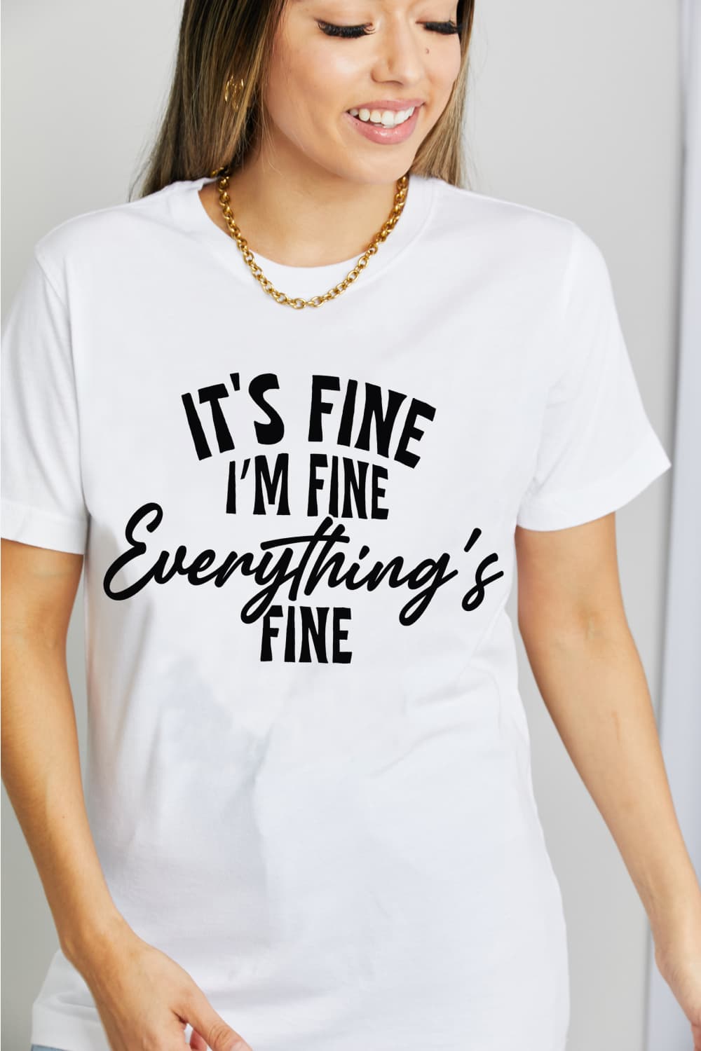 Simply Love Simply Love Full Size IT'S FINE I'M FINE EVERYTHING'S FINE Graphic Cotton T-Shirt