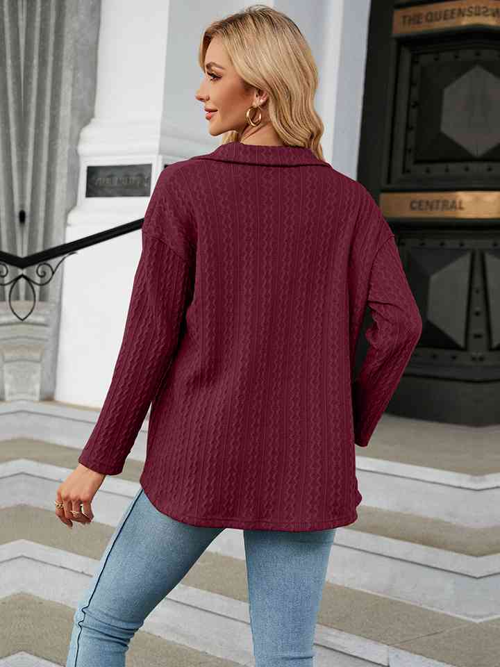 Collared Neck Long Sleeve Shirt