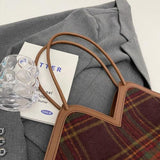 Plaid Print Tote Bag