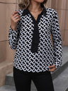 Printed Collared Neck Long Sleeve Shirt