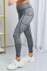 Rae Mode Full Size Heathered Wide Waistband Yoga Leggings