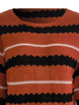 Striped Round Neck Long Sleeve Sweater