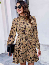 Printed Long Sleeve Mini Dress