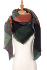 Plaid Raw Hem Polyester Scarf