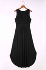 Surplice Neck Curved Hem Sleeveless Dress