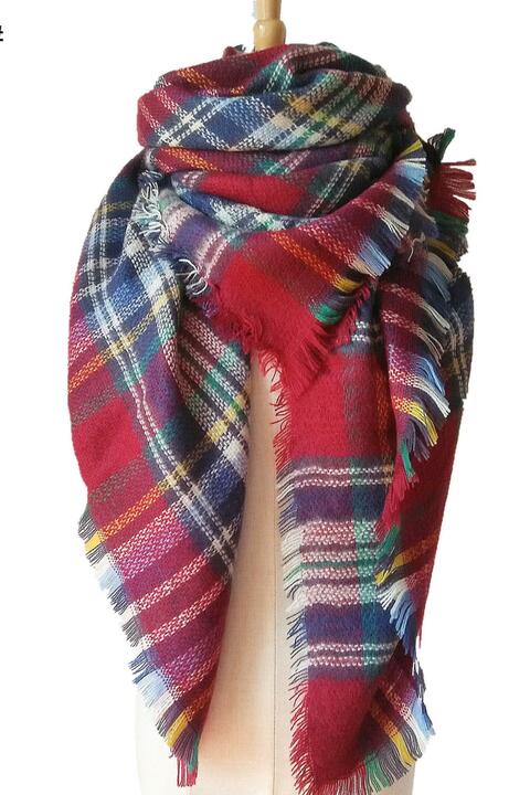 Plaid Imitation Cashmere Scarf